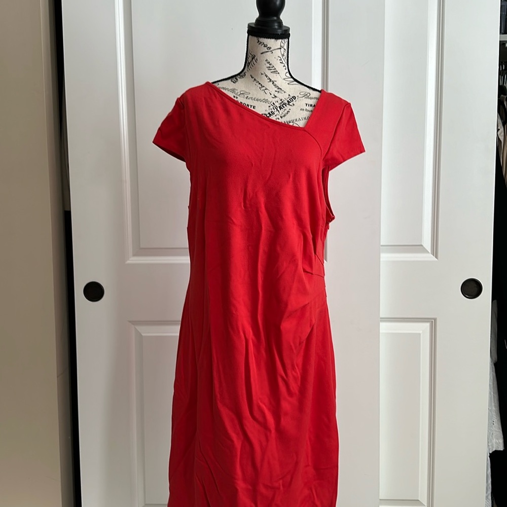 Ann Taylor Orange Sleeveless Dress